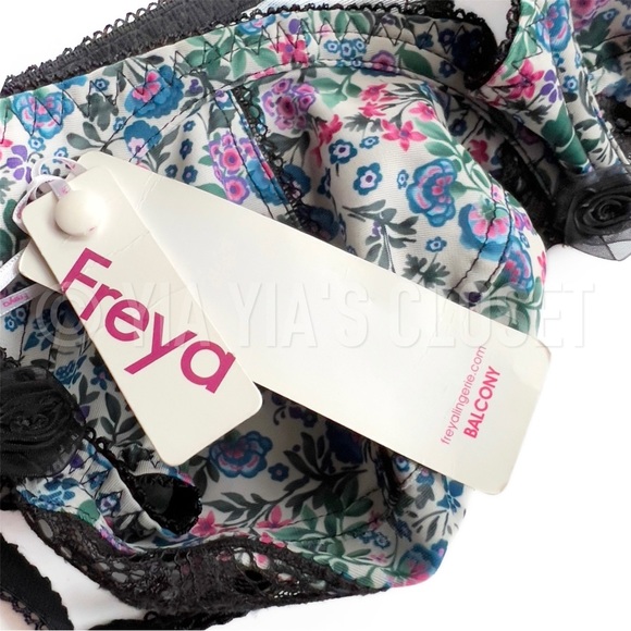 Freya 32D Sapphire Nieve 4061 Non-Padded Floral & Lace Underwire Balcony Bra - Picture 15 of 16